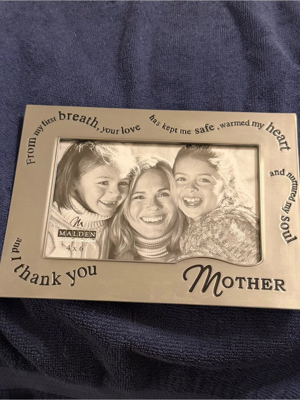 Malden Mother 4x6 Silver Metal Picture Frame Sentimental Quote